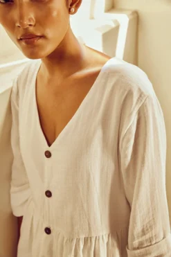 No Nasties Coconut Milk Drop-Waist Mini Dress Clothing