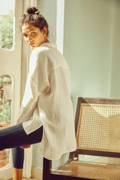 No Nasties Clothing Side Slit Button Up Shirt