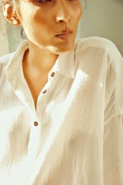 No Nasties Clothing Side Slit Button Up Shirt