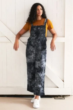North Of West Sale Ariel Upcycled Tie Dye Overalls - Black 9 North Of West Sale Ariel Upcycled Tie Dye Overalls - Black