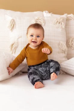 North Of West Baby's Upcycled Tie Dye Coast Pants - Black