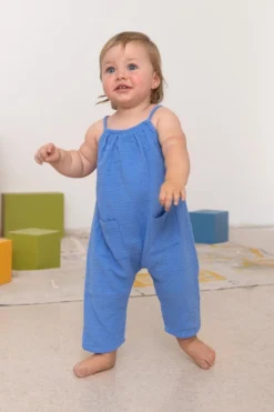 North Of West Sale Kids' Double Cloth Jumpsuit - Adriatic 11 North Of West Sale Kids' Double Cloth Jumpsuit - Adriatic