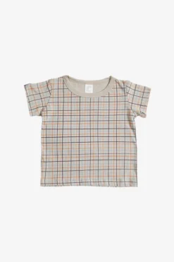 North Of West Sale Kids' Grid Tee - Fog