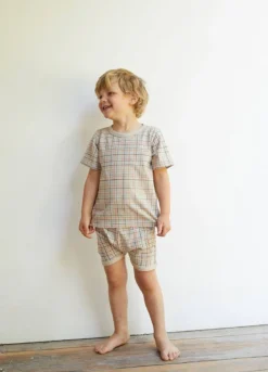 North Of West Sale Kids' Grid Tee - Fog