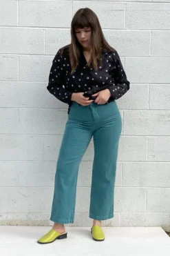 North Of West Monica Upcycled High Rise Jean - Atlantic