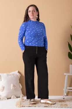 North Of West Morgan Squiggles Mock Neck - Azure