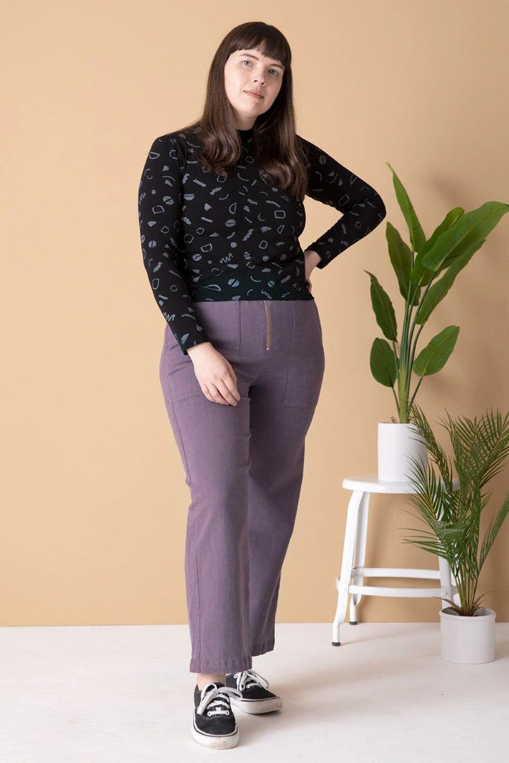 North Of West Sale Morgan Squiggles Mock Neck - Black 3 North Of West Sale Morgan Squiggles Mock Neck - Black