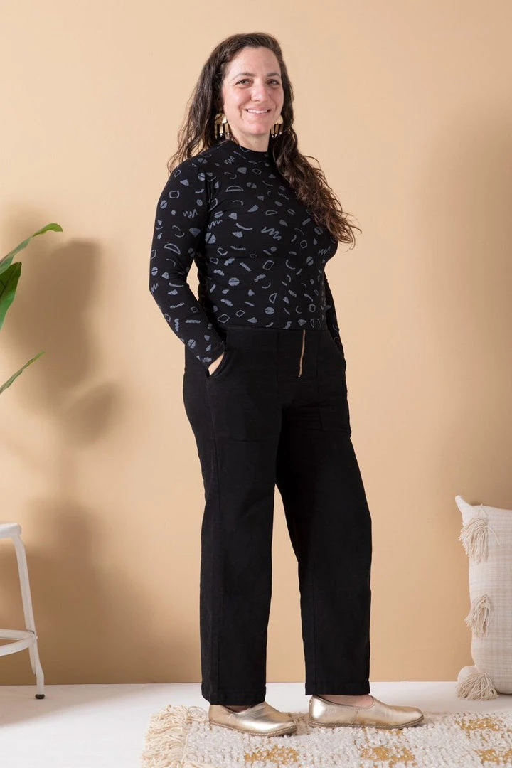 North Of West Sale Morgan Squiggles Mock Neck - Black 5 North Of West Sale Morgan Squiggles Mock Neck - Black