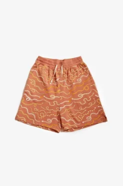 North Of West River Snake Rainbow Sweat Short - Sunset