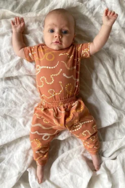 North Of West Kids' Snake Rainbow Onesie - Sunset