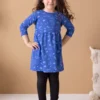 North Of West Sale Kids' Squiggles Gathered Dress - Azure 2 North Of West Sale Kids' Squiggles Gathered Dress - Azure