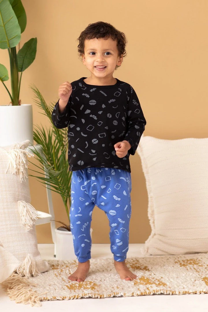 North Of West Baby's Squiggles Harem Pants - Azure 4 North Of West Baby's Squiggles Harem Pants - Azure