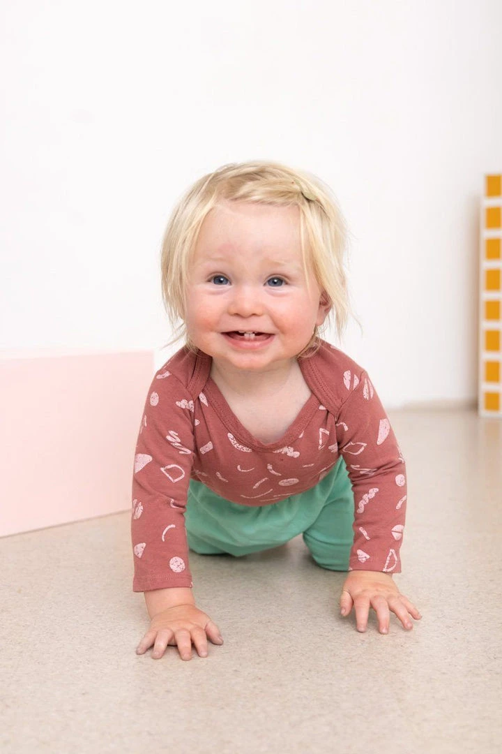 North Of West Sale Baby's Squiggles Long Sleeve Onesie - Mulberry 4 North Of West Sale Baby's Squiggles Long Sleeve Onesie - Mulberry