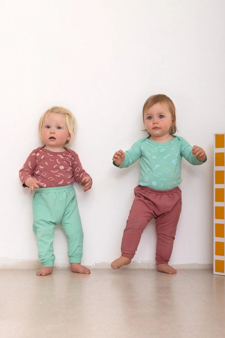 North Of West Sale Baby's Squiggles Long Sleeve Onesie - Mulberry 7 North Of West Sale Baby's Squiggles Long Sleeve Onesie - Mulberry