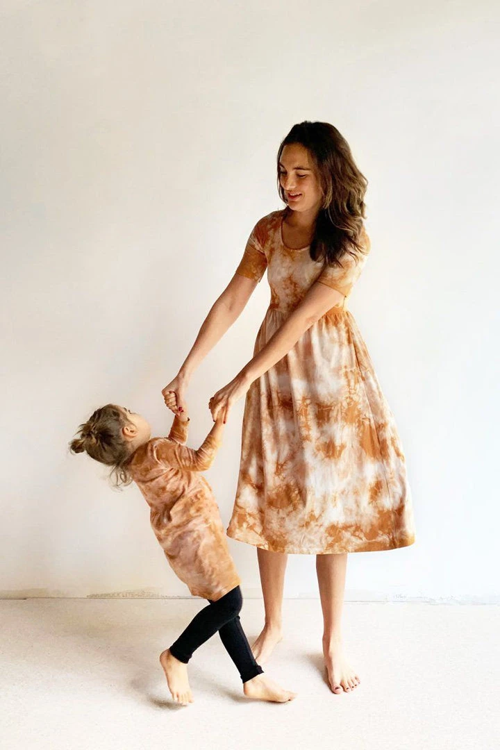 North Of West Kids' Tie Dye Long Sleeve Dress - Amber 8 North Of West Kids' Tie Dye Long Sleeve Dress - Amber