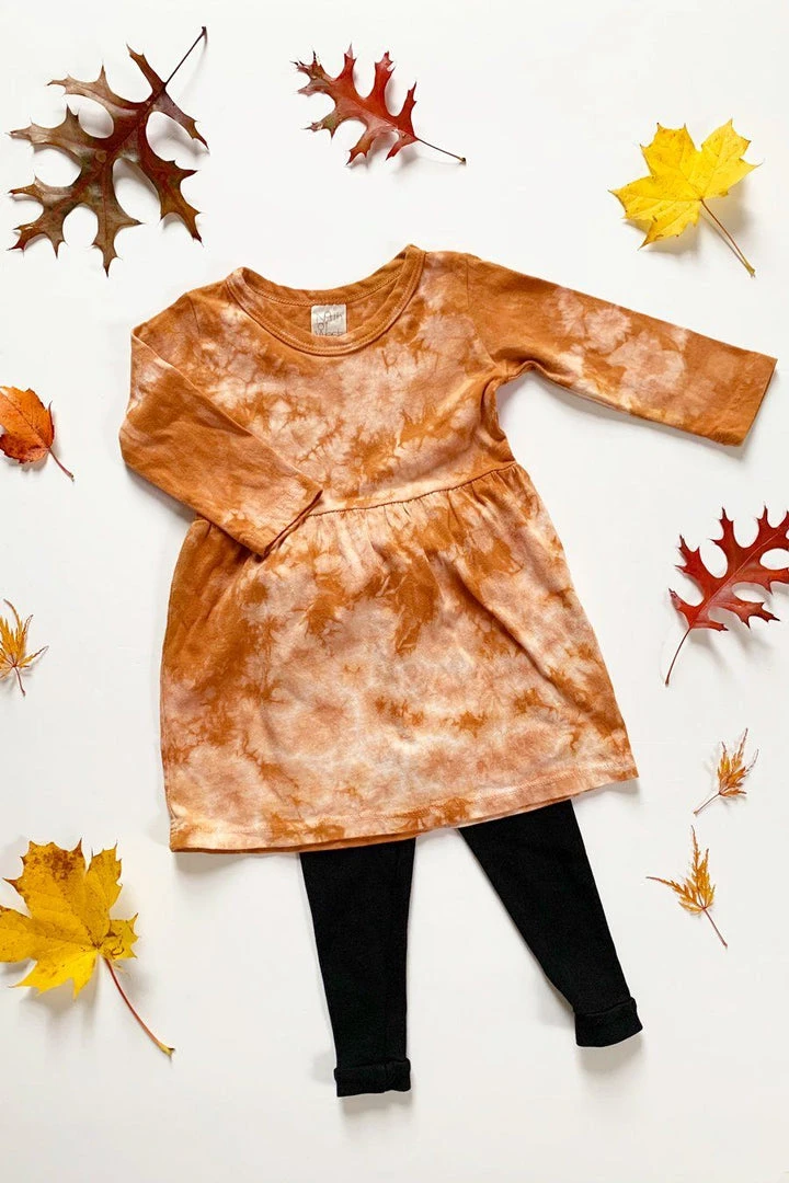 North Of West Kids' Tie Dye Long Sleeve Dress - Amber 11 North Of West Kids' Tie Dye Long Sleeve Dress - Amber