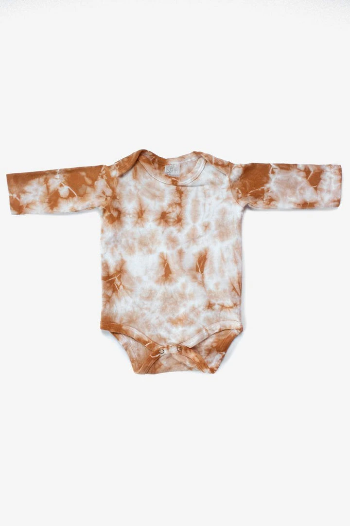 North Of West Sale Baby's Tie Dye Long Sleeve Onesie - Amber 3 North Of West Sale Baby's Tie Dye Long Sleeve Onesie - Amber
