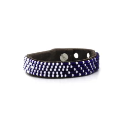 Swahili Coast Design Ombre Dark Blue Beaded Leather Cuff