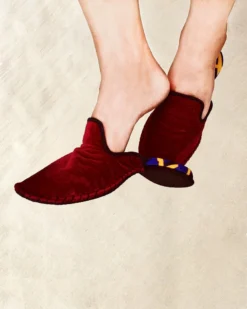 ONE432 Upcycled Velvet Unisex Slippers - Begum Scarlet Best Sellers