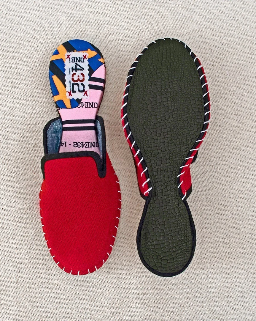 ONE432 Recycled Unisex Slippers - Roshan Red 4 ONE432 Recycled Unisex Slippers - Roshan Red