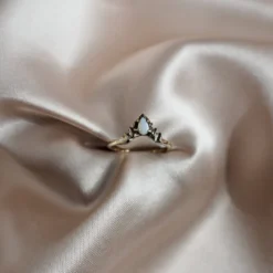 Iron Oxide Opal Halo Stacker Ring