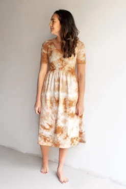 North Of West Flora Tie Dye Dress - Amber