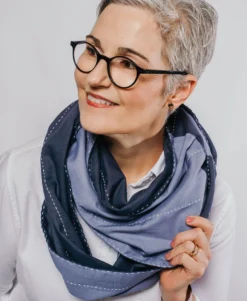 Anchal Stripe Infinity Scarf - Navy Accessories