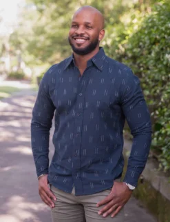 Passion Lilie Men's Admiral Ikat Button Down Shirt