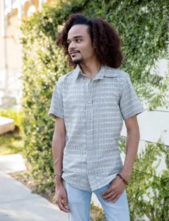 Passion Lilie Men's Antonio Ikat Button Down Shirt