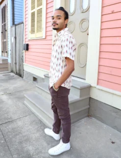 Passion Lilie Men's Aspen Button Down Ikat Shirt