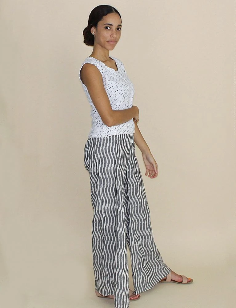 Passion Lilie Billowy Gray + White Pants Clothing 4 Passion Lilie Billowy Gray + White Pants Clothing