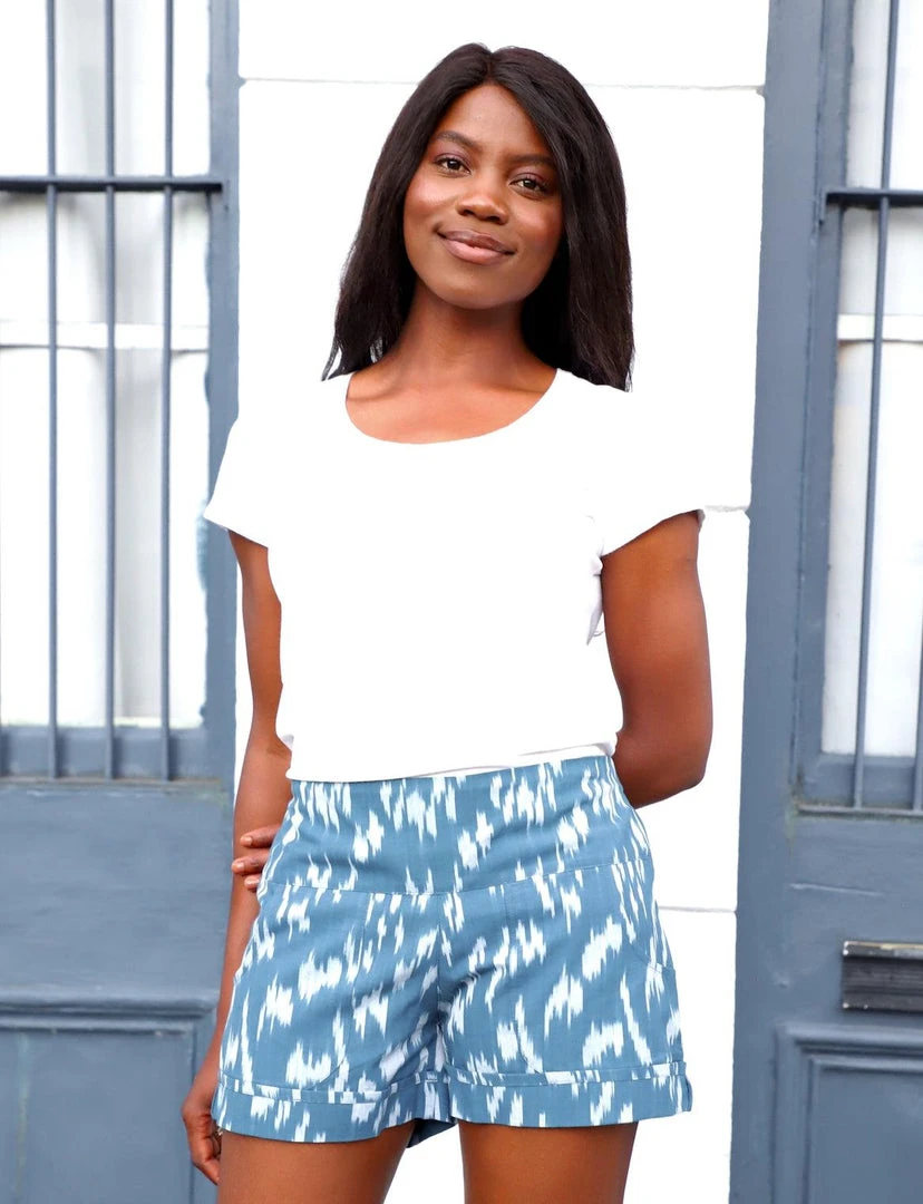 Passion Lilie Blue Lagoon Ikat Shorts 5 Passion Lilie Blue Lagoon Ikat Shorts