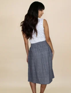 Passion Lilie Chambray Midi Skirt