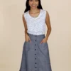 Passion Lilie Chambray Midi Skirt 1 Passion Lilie Chambray Midi Skirt