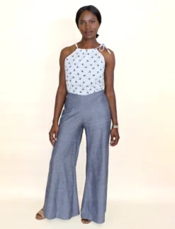Passion Lilie Chambray Ikat Pants Clothing