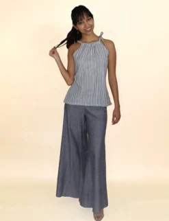 Passion Lilie Chambray Ikat Pants Clothing