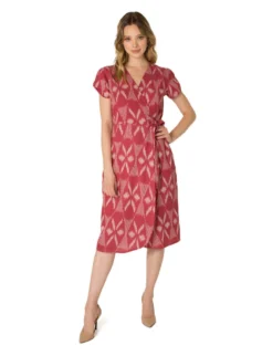 Passion Lilie Garnet Ikat Wrap Dress