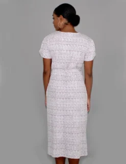 Passion Lilie Clothing Geo Mauve Jersey Wrap Dress