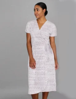 Passion Lilie Clothing Geo Mauve Jersey Wrap Dress