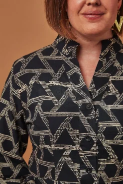 Passion Lilie Geometric Button-Up Dress Fair Trade 8 Passion Lilie Geometric Button-Up Dress Fair Trade