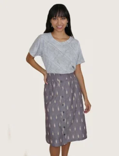 Passion Lilie Best Sellers Grape Chambray Midi Skirt 9 Passion Lilie Best Sellers Grape Chambray Midi Skirt