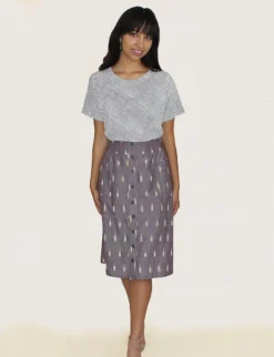 Passion Lilie Best Sellers Grape Chambray Midi Skirt 10 Passion Lilie Best Sellers Grape Chambray Midi Skirt