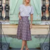 Passion Lilie Best Sellers Grape Chambray Midi Skirt