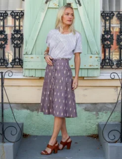 Passion Lilie Best Sellers Grape Chambray Midi Skirt