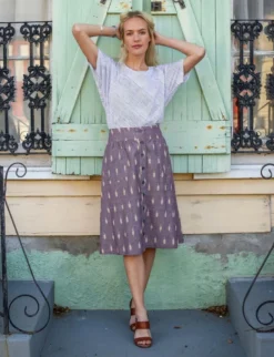 Passion Lilie Best Sellers Grape Chambray Midi Skirt