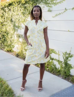 Passion Lilie Clothing Lemon Ikat Button Dress 7 Passion Lilie Clothing Lemon Ikat Button Dress