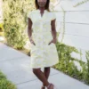 Passion Lilie Clothing Lemon Ikat Button Dress