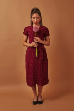 Passion Lilie Merlot Wrap Dress Best Sellers
