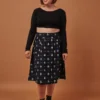 Passion Lilie Navy Stars Midi Skirt Clothing