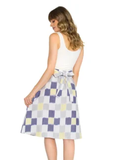 Passion Lilie Sunshine Plaid Ikat Midi Skirt